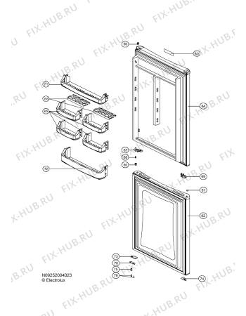 Взрыв-схема холодильника Zanussi ZRB330WO - Схема узла Door 003